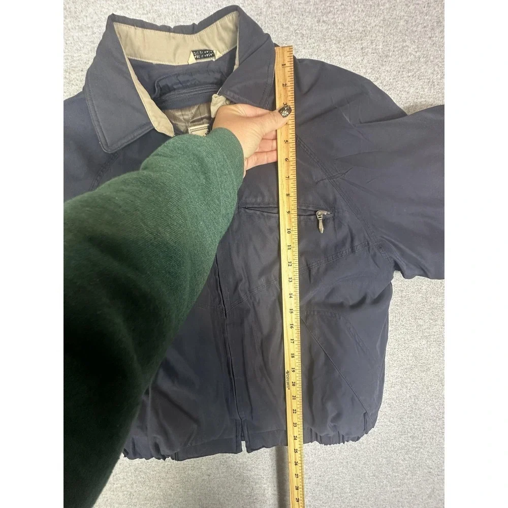 Aberdeen‎ Collection Jacket Mens Medium Navy Quilted Removable Liner Bomber Coat